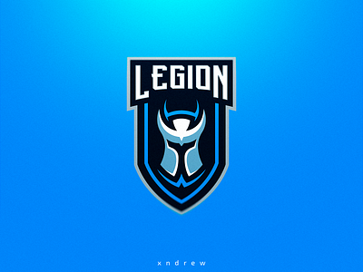 Legion logo angry blue branding design esport icon illustration knight legion logo mascot typography vector xndrew