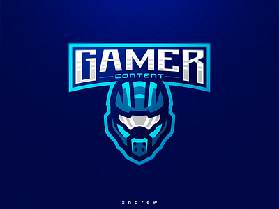 Gamer Content branding design esport halo illustration logo mascot vector xndrew