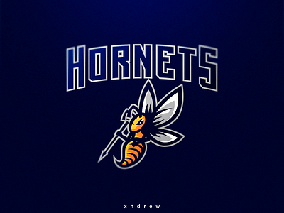 Hornets angry bee design esport hornet illustration logo mascot vector xndrew