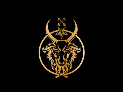 Muscle Beast beast black demon divinity fitness god gold icon logotype muscle pentagram satan