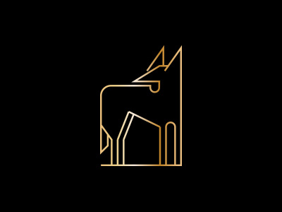 Jackal (Chacal) animal black chacal gold jackal lines minimal pictogram
