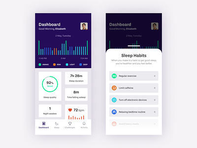 Sleep Tracker App app app design sleep tracker ui ux