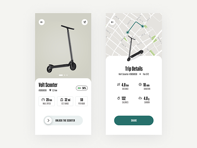 Scooter App app app design ios mobile mobile ui scooter ui user interface ux