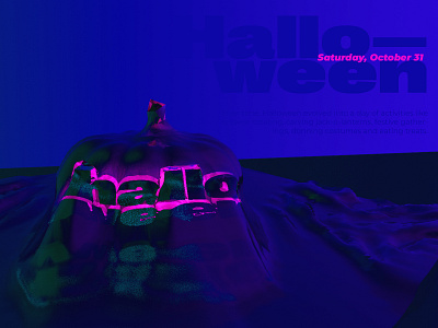 halloween on saturday c4d cinema 4d design dribbbleweeklywarmup graphic design halloween halloween design poster poster design typography