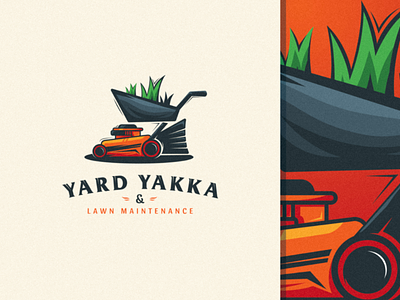 Yard yakka & lawn maintenance business design garden icon ilustration inspiration lawn logo mowing yak yard