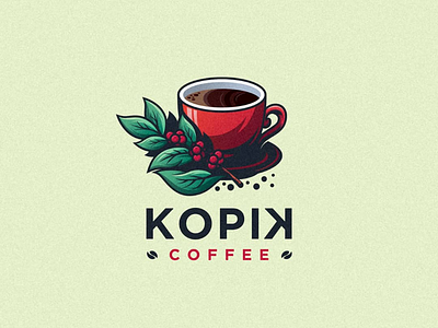 Kopik coffee branding business coffee design green icon iconic ideas ilustration inspiration logo startup