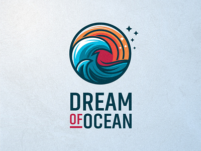 Dream of ocean business startup design icon iconic ilustration inspiration logo modern premium prrfessional