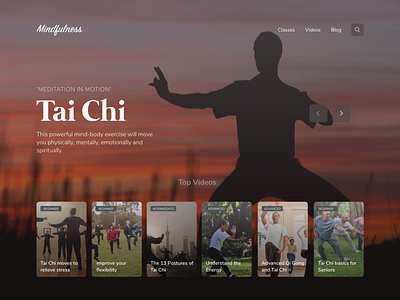 Mindfulness website landing page UI concept adobexd design martial arts mindfulness tai chi ui uidaily uidesign ux uxdesign uxui