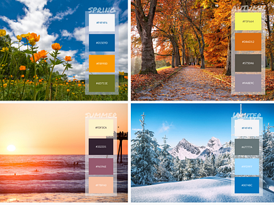 The Four Seasons Color palette color palettes design graphic design photography