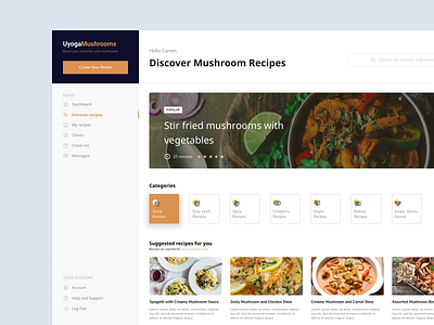 Uyoga Mushrooms Business Management Dashboard Concept dashboard design figma food mushrooms website