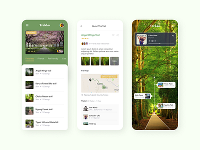 Trekko Nature Trail App ar design figma graphic design nature trekking ui ux