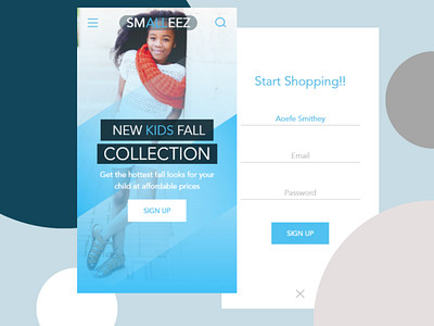 Smalleez Kids Clothes branding kids ui ui design ux