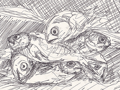 Still Life with Golden Bream (Francisco de Goya) art drawing fish goya sketch
