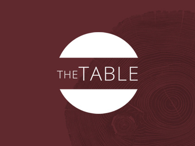 The Table logo brand font identity logo texture type woodgrain