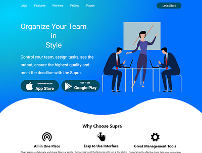 Supra (Version 2) - Mobile App Landing Page app landing page illustration landing page landing page design landing page illustration landing page template ui ux