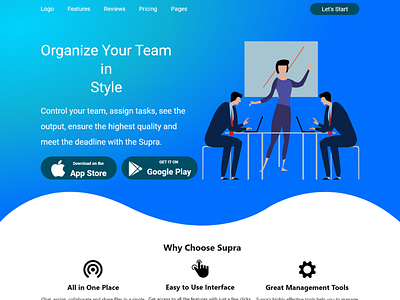 Supra (Version 2) - Mobile App Landing Page