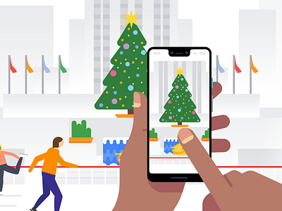 Google Christmas Illustration christmas google illustration pixel3