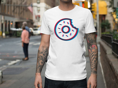 3D Donut t-shirt 3d anaglyphic cotton bureau donut t shirt tee