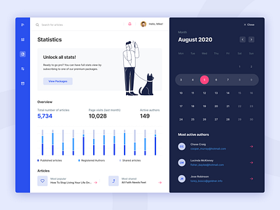 Statistics page for Editor's app