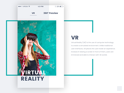 Virtual Reality Mobile App app application clean light mobile ui ux vr white