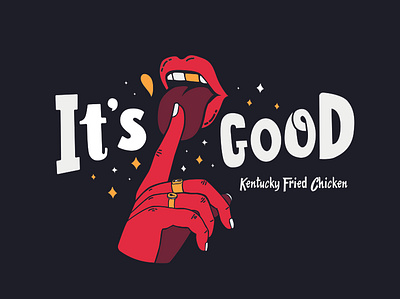 KFC its fingerlikin good hand heymikel illustration its fingerlikin good kfc lettering miguel sousa mouth tongue