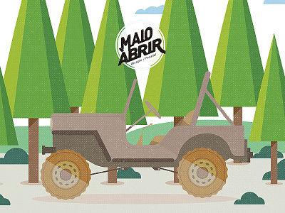 Poster passeio tt design illustration jeep nature poster trees vector