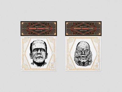 Horror Characters - temporary tattoos design drawing frankenstein graphic designs horror caracters illustration logo packaging print temporary tattoos the creature