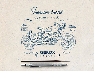 Beemer Vintage Print drawing heymikel illustration lettering motorcycle print retro vintage