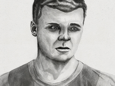 Kubala drawing football illustration kubala portrait