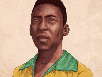 Pelé football illustration magazine portrait soccer