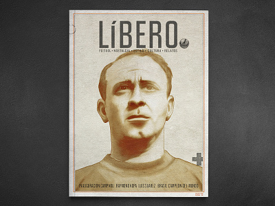 Di stefano design di stefano football illustration magazine portrait print vintage