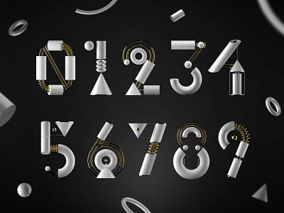 Genesis numbers 2 36 days 36 days of type 3d c4d cgi cinema 4d gold heymikel miguel sousa minimal numbers