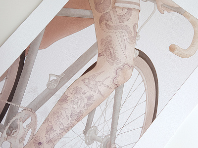 Print girls on bikes art print bikes giclee girls on bikes heymikel illustration miguel sousa poster print tattoo