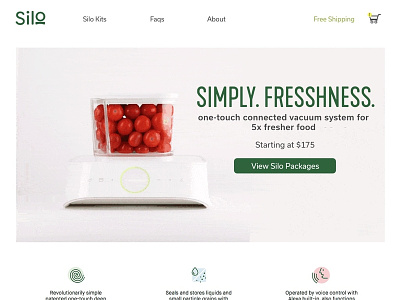 Silo Landing Page alexa desktop food fresh packages project silo sketch technology ui ux design website