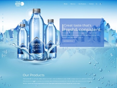 Mineral Water brand creative design graphic desgin illustration landing page minerals typography ui ux vector water website