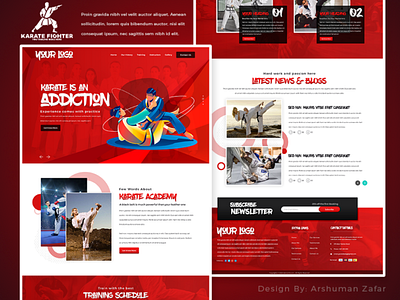 Best Karate Academy academy arshuman creative design illustration karate landing page ui ux vector web website