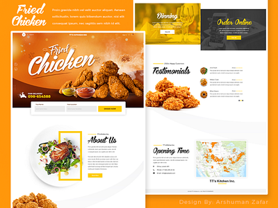 Fried-Chicken chicken creative design fastfood food illustration landing page online ui ui ux ux web website