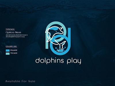Dolphins Play Logo creative design graphic desgin logo logodesign typography