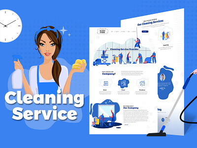 Window Cleaning Service cleaning cleaning company design graphic desgin illustration landing page ui vector website