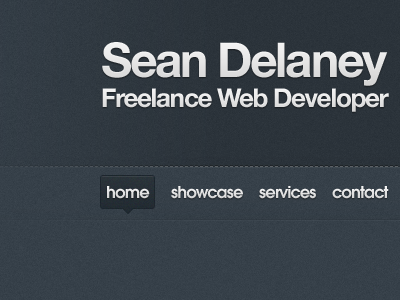 Redesign of seandelaney.ie bevel drop shadow emboss gradient