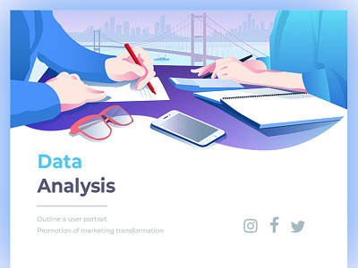 Data Analysis Page branding design graphic design illustration typography ux vector