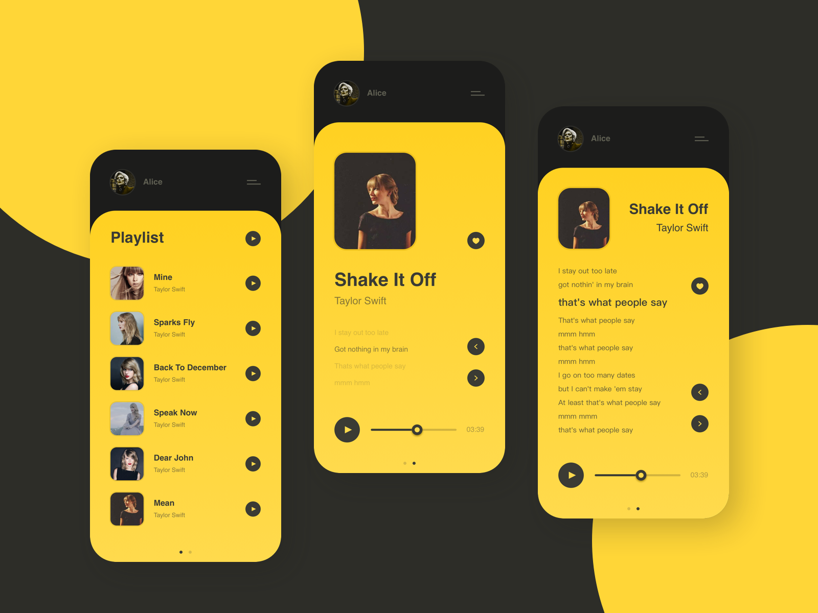 Music Player Yellow Mode by DX on Dribbble