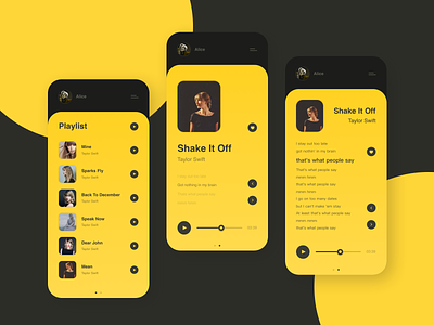 Music Player Yellow Mode music music app player ui yellow