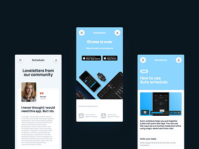 Scheduler — Mobile Pages brand design inspiration interaction ui ui design ux ux design web web design