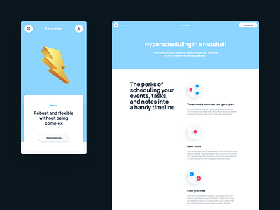 Scheduler — Hyperscheduling Page brand design inspiration interaction ui ui design ux ux design web web design