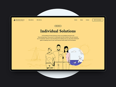 Prometheus — Solutions app colors design illustration minimal page ui ux web website