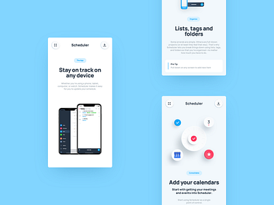 Scheduler — Features app branding clean creative design logo minimal ui ux website