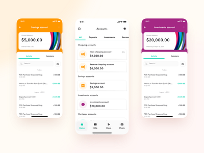 Motus Bank — Accounts banking bankingapp branding clean minimal minimalism ui ux