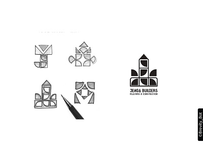 Jenga Builders - Real Estate Logo Design branding builders construction design logo logodesign minimal ui ux vector