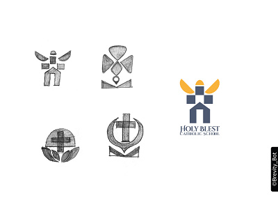 Holy Blest Catholic School - Religious Organisation Logo Design branding church church logo design faith logo logodesign minimal ui ux vector